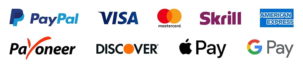 Visa MasterCard PayPal Amex